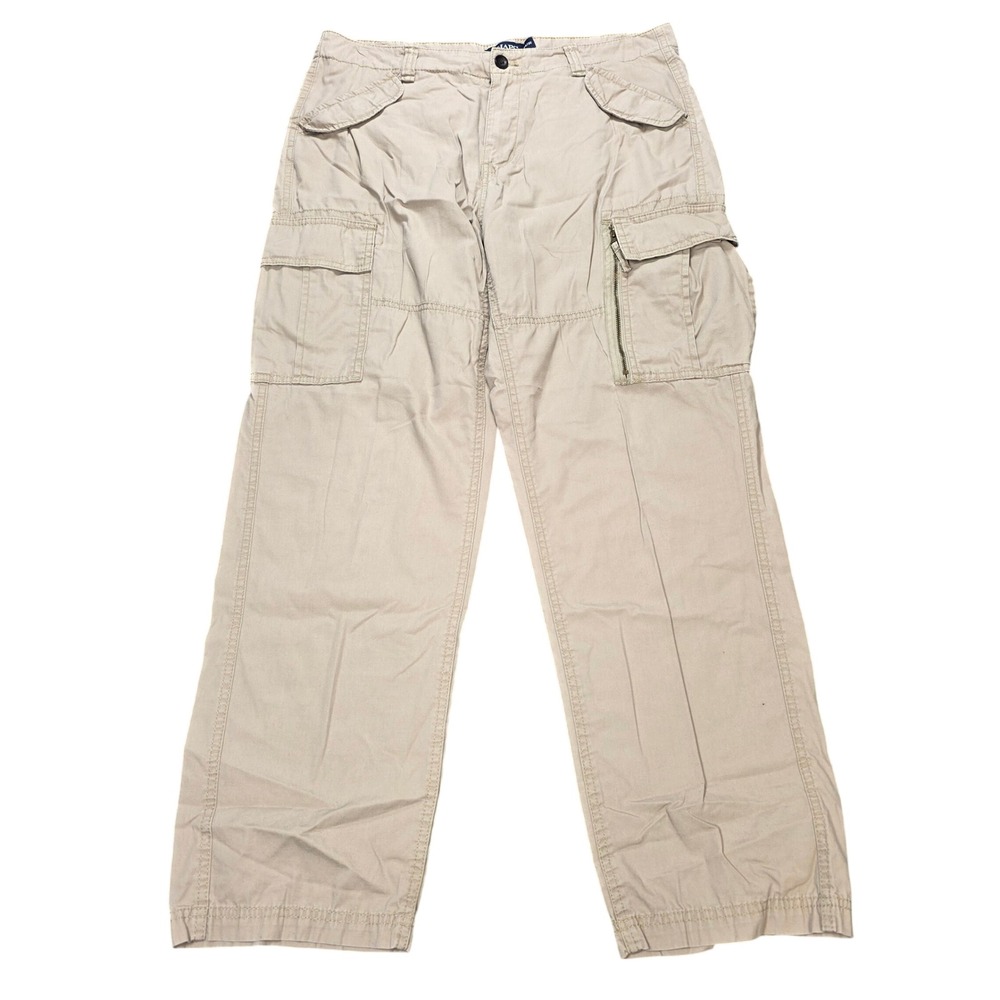 Chaps Straight Leg Cargo Pants Men's Size 34/30 Khaki Tan Casual Outdoor